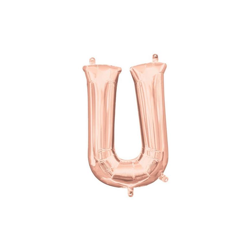 13in Air-Filled Rose Gold Letter Balloon (U)